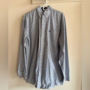 Wrangler George Strait Blue Checkered Men's button down Shirt